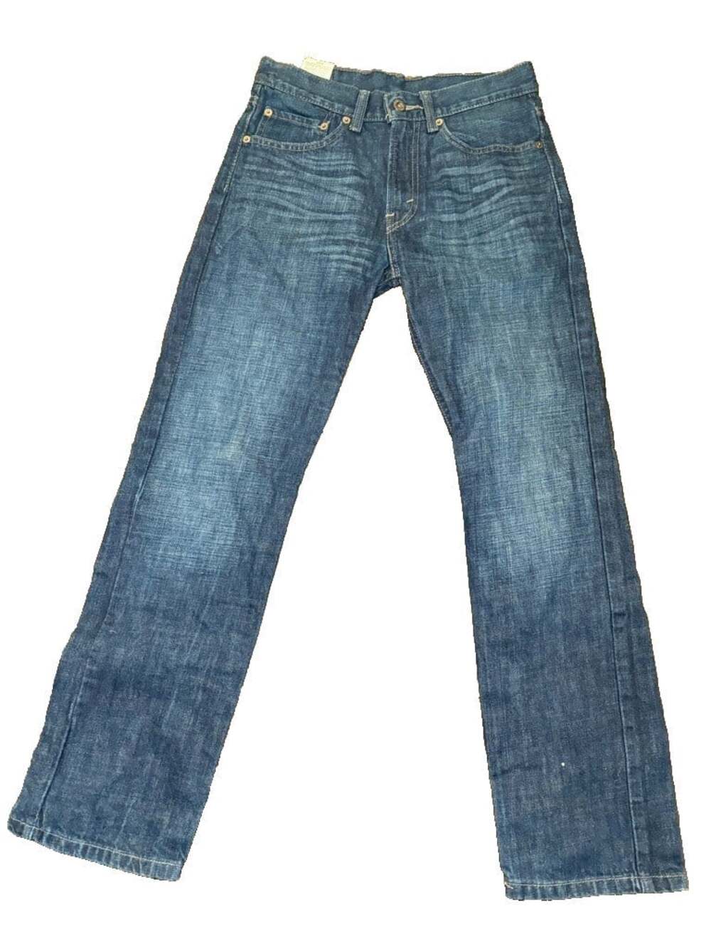 Y2K Levi's 514 Straight Leg Dark Wash Indigo Mid Rise Whisker Blue Jeans 28x28